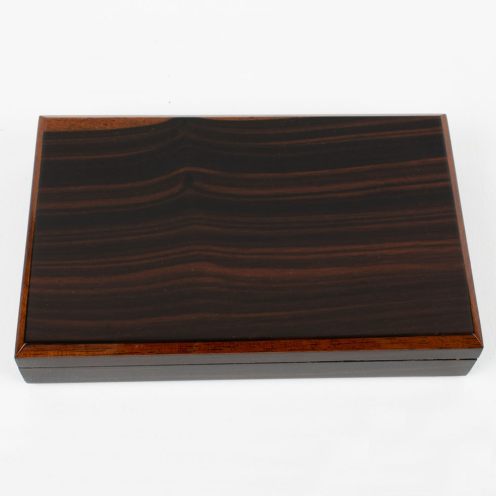 Thumbnail: Art Deco Macassar Wood Decorative Lidded Box, circa 1930