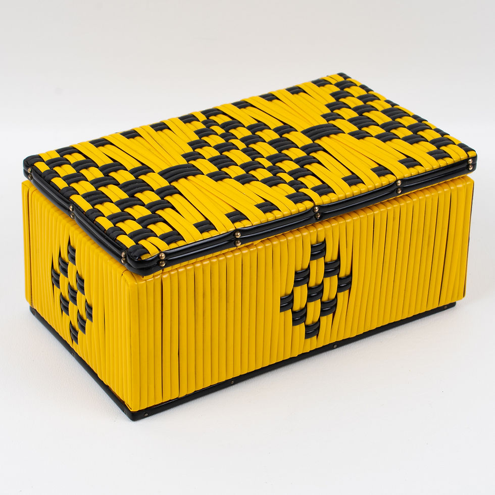 Thumbnail: Mid-Century Black and Yellow Vinyl Plastic Scooby Box, France 1950s