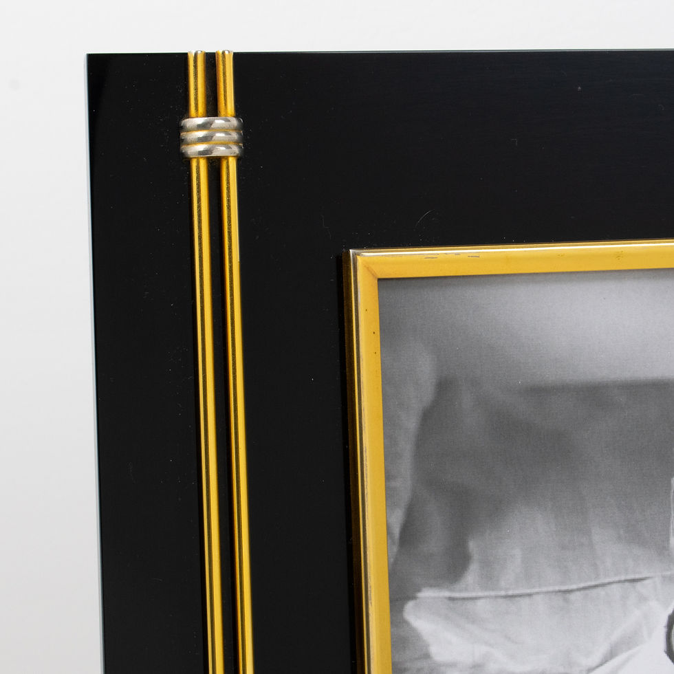 Thumbnail: Tommaso Barbi Black Lucite and Brass Decor Picture Frame