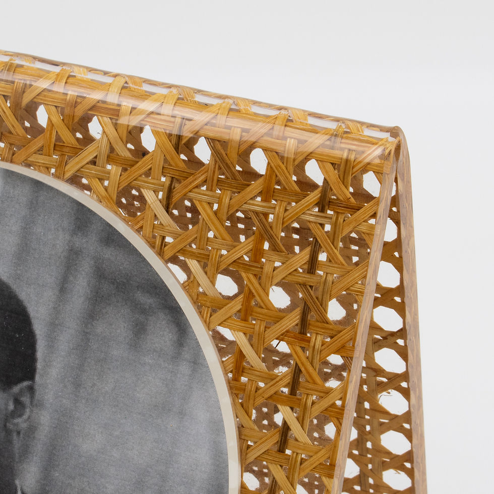 Thumbnail: Team Guzzini Italy Modernist Lucite and Wicker Picture Frame, circa 1970