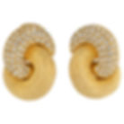 Christian Dior Paris Gilded Metal Jeweled Clip-on Earrings