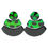 Thumbnail: Black and Green Lucite Dangle Clip Earrings