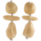 Monies Gerda Lynggaard Dangle Modernist Clip Earrings Creamy Butter Resin