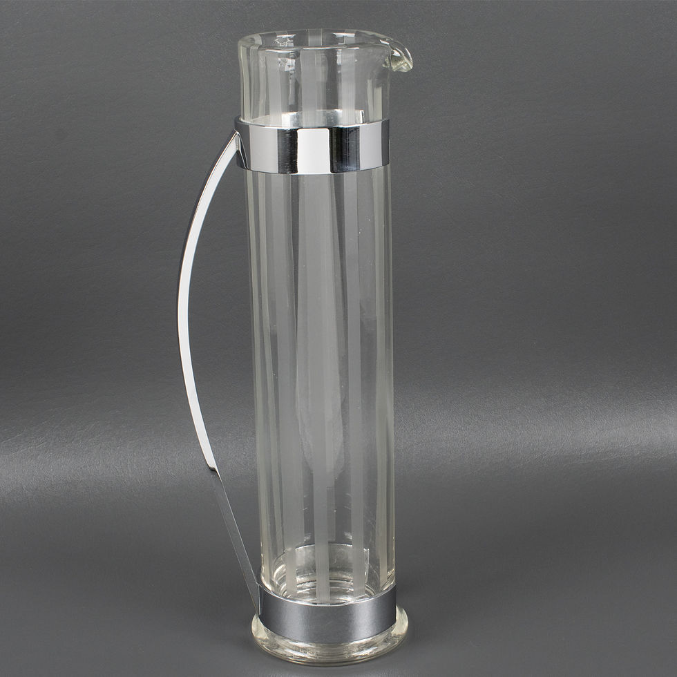 Thumbnail: Hawkes Glass and Chrome Barware Skyscraper Cocktail Martini Pitcher