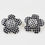 Thumbnail: Black and White Checkerboard Lucite Clip Earrings Daisy Flower