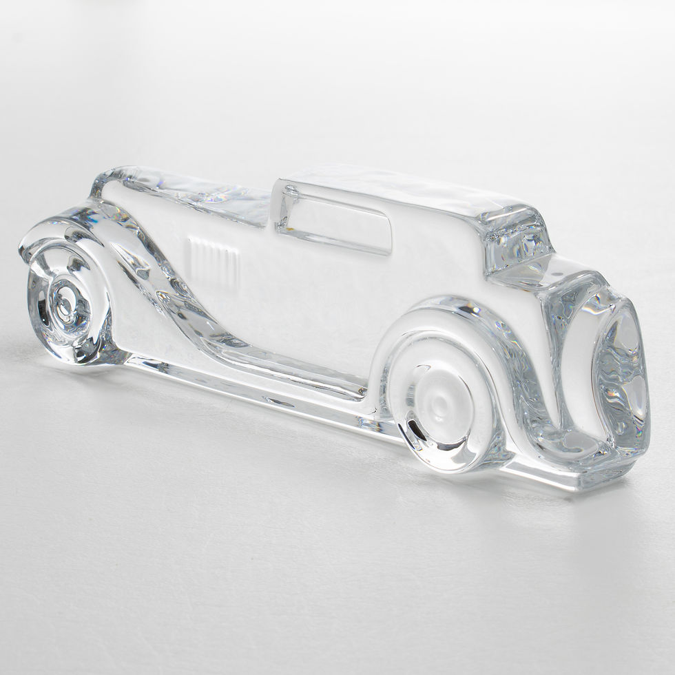 Thumbnail: Daum Crystal Marly Car Relief Paperweight Sculpture