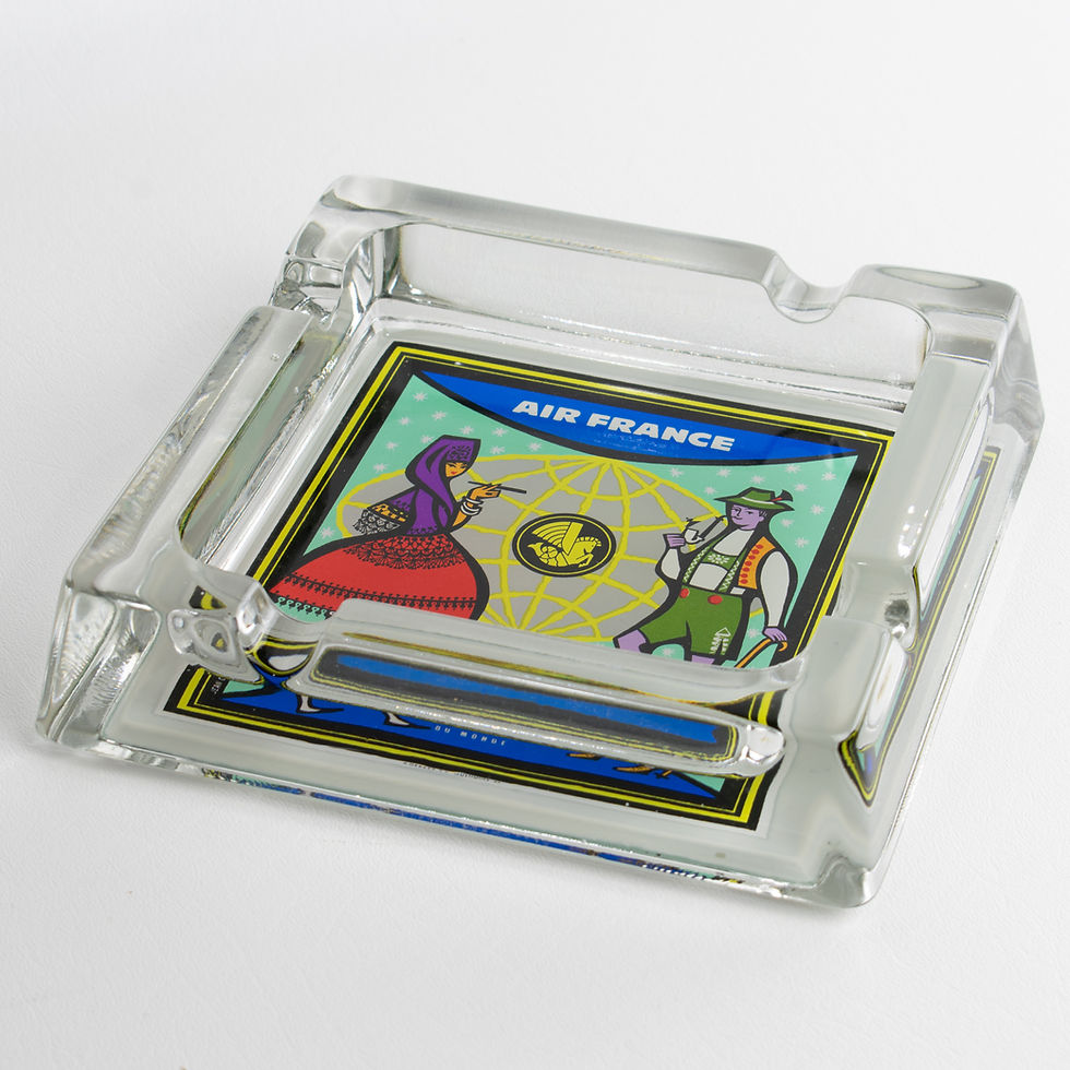 Thumbnail: Air France Advertising Glass Ashtray Desk Tidy, or Vide Poche by Jean Colin
