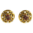 Henry Perichon Gilded Metal Clip-on Earrings with Crystal and Stones