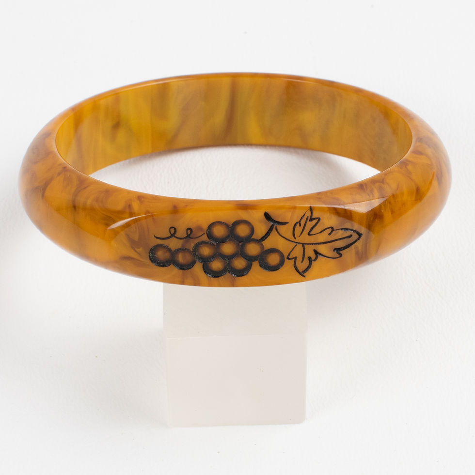 Thumbnail: Bakelite Carved Bracelet Bangle Mississippi Swamp Marble
