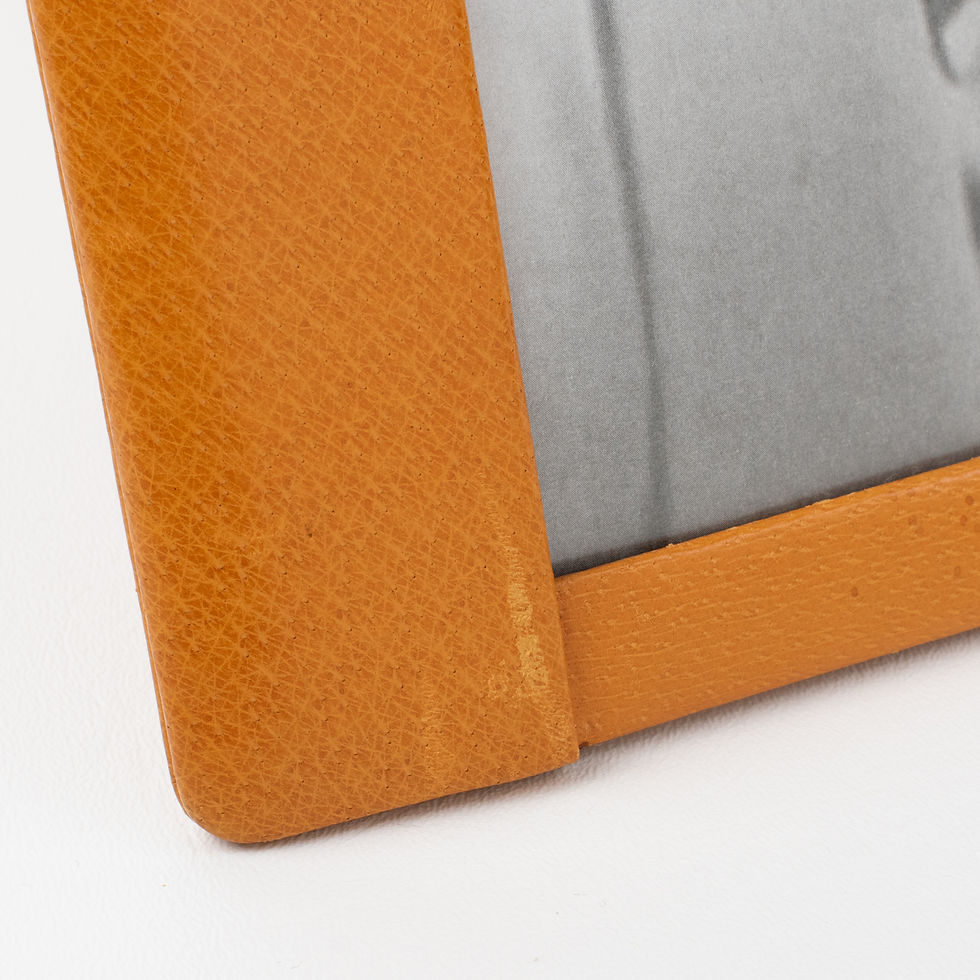 Thumbnail: Art Deco Cognac Calf Leather Picture Frame, France 1940s