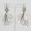 Thumbnail: Cilea Paris Dangle Resin Pierced Earrings Off-white Ribbon