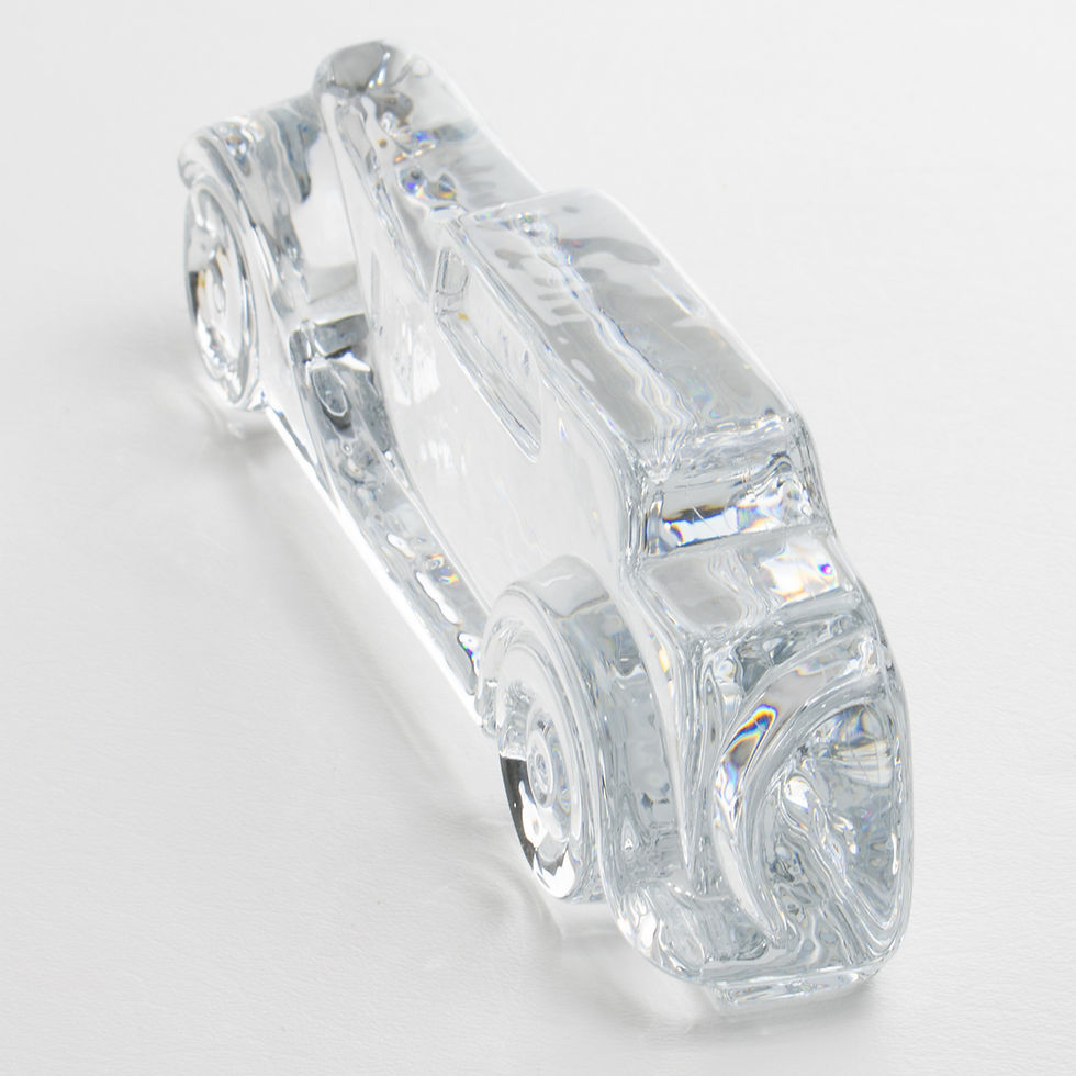 Thumbnail: Daum Crystal Marly Car Relief Paperweight Sculpture