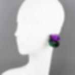 Harriet Bauknight, Kaso Purple and Green Acrylic Lucite Ice Cube Clip Earrings