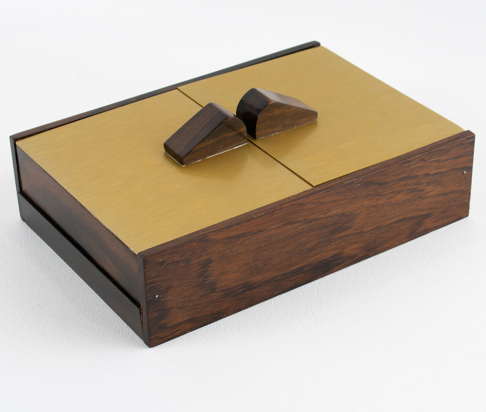 Thumbnail: Mid Century Modern Gilded Aluminum and Macassar Wood Box