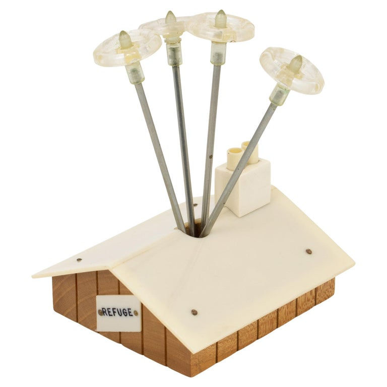 Mid-Century Lucite and Wood Chalet in the Alps Cocktail Picks