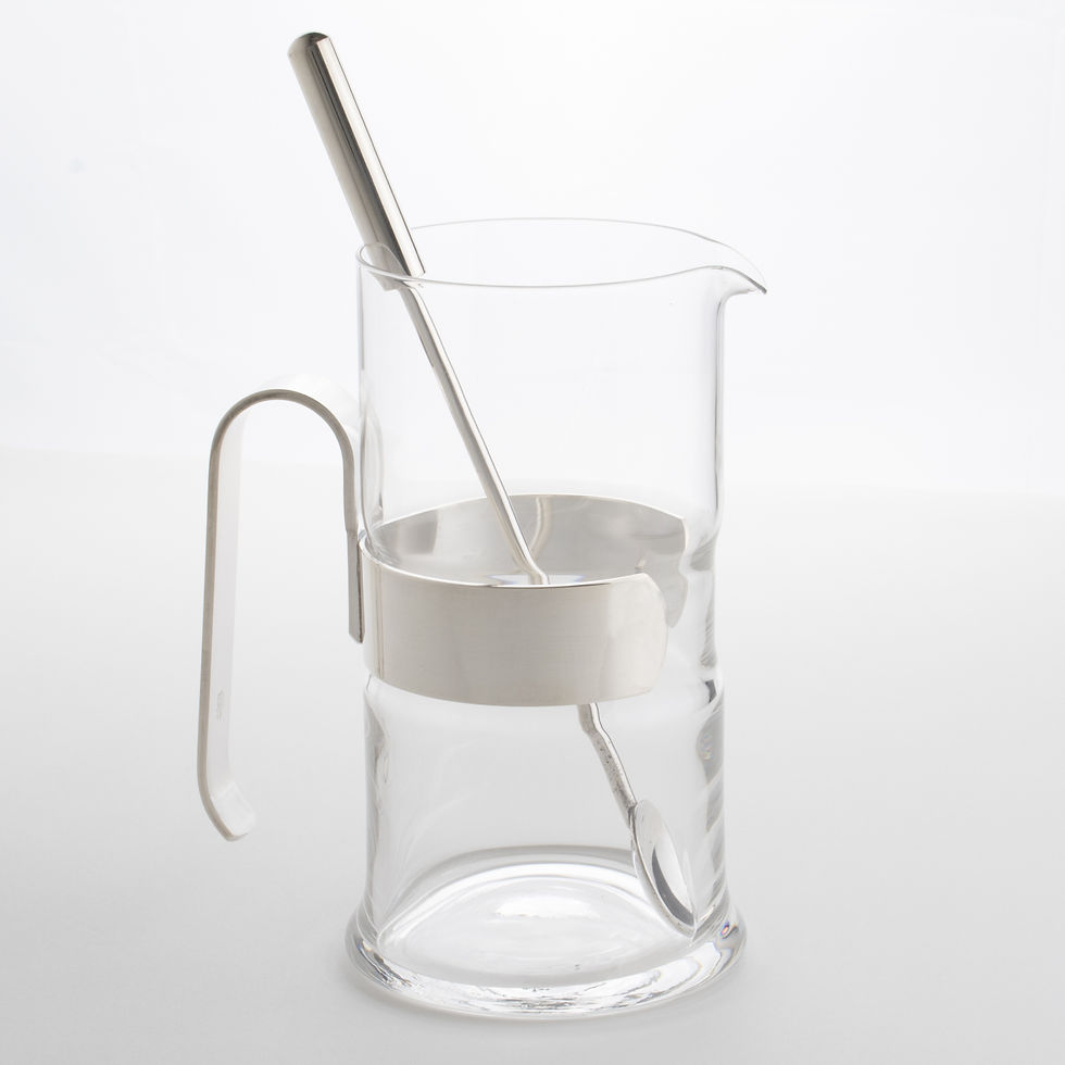 Thumbnail: Silver Plate and Crystal Martini Cocktail Pitcher Mixer by PM Italy