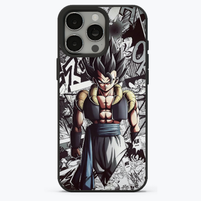 Coque iPhone Dragon Ball Z avec Vegeta et décor manga.
