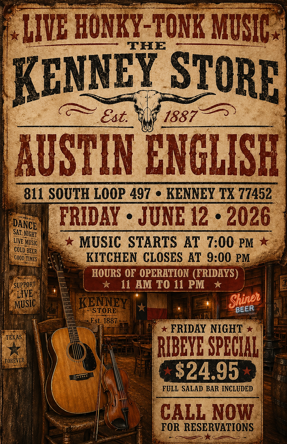 Austin English Inside Stage, No Cover