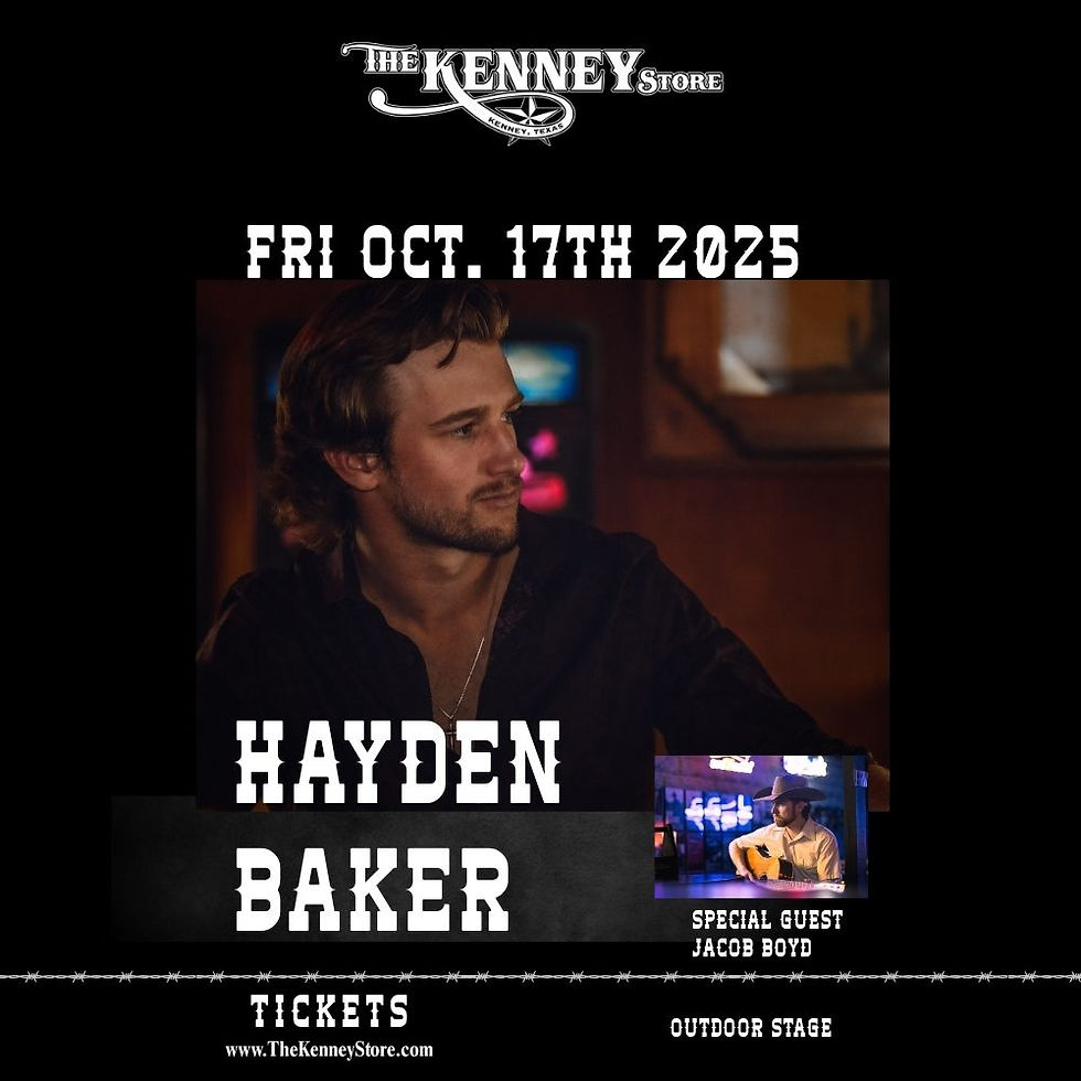 Hayden Baker with Special Guest Jacob Boyd