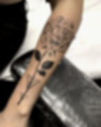 Realistic, Blackwork and Geometry Rose Tattoo