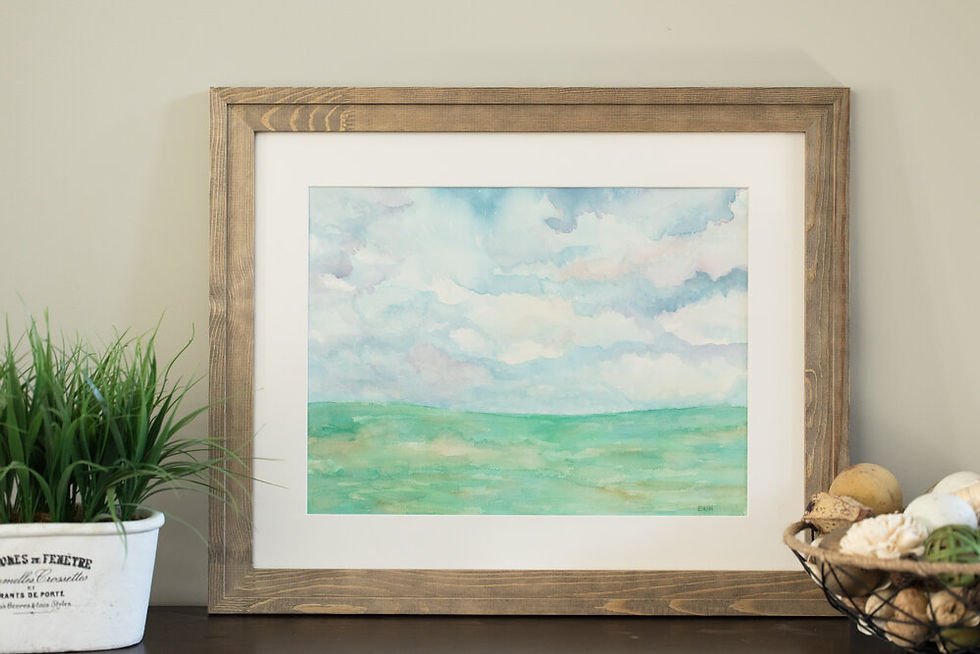 Thumbnail: Cloud Stories | framed watercolor painting