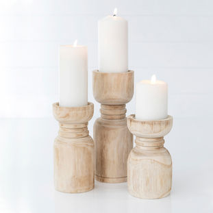 wooden candle holder