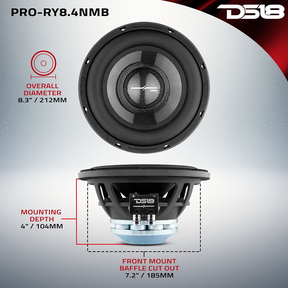 תמונה ממוזערת: PRO 8" Neodymium Water resistant Carbon Fiber Cone Mid-Bass Woofer 250 Watts...