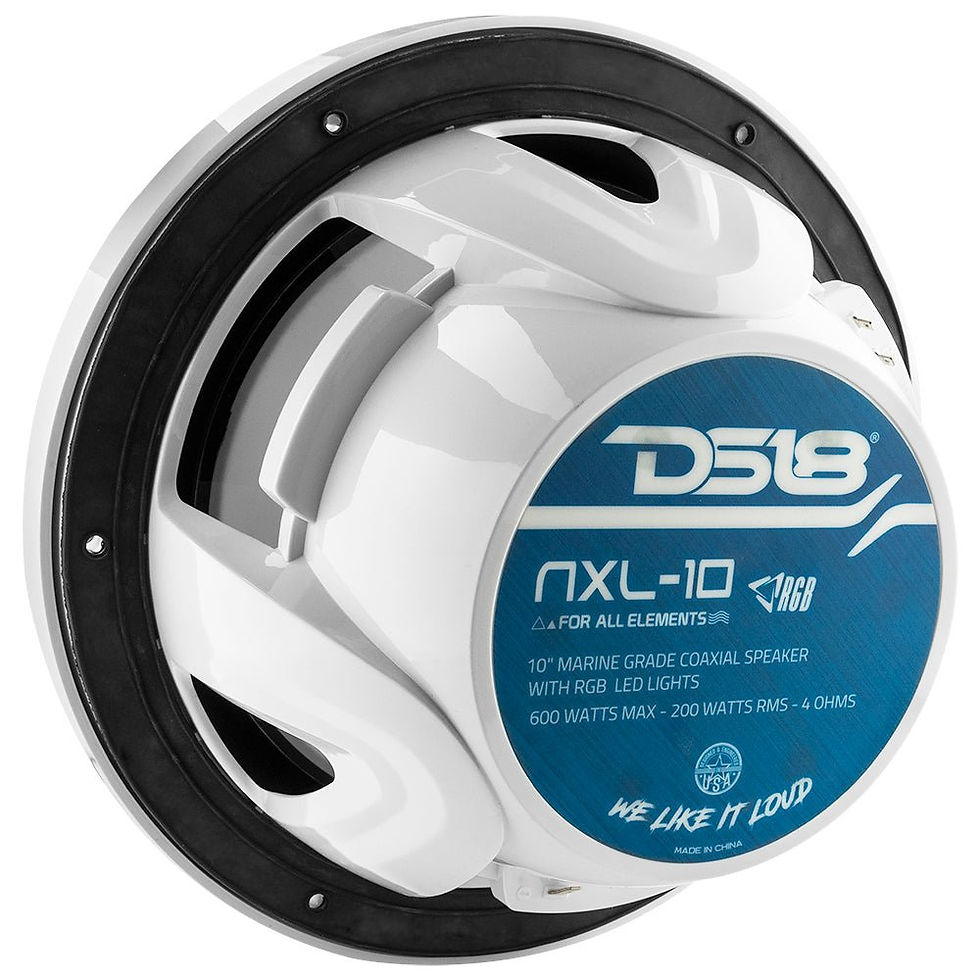 תמונה ממוזערת: NXL 10" 2-Way Coaxial Marine Speaker with LED RGB Lights | 200W RMS 4-Ohm