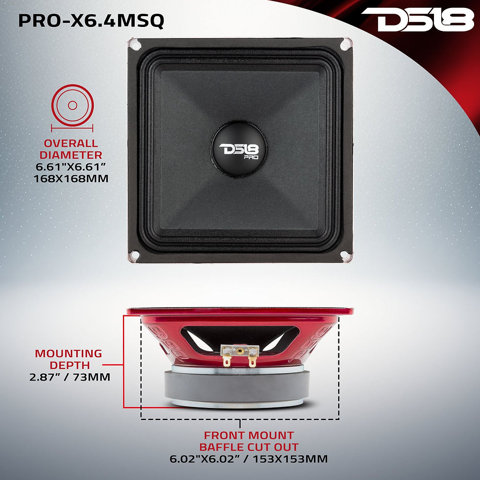 תמונה ממוזערת: PRO 6.5" Square Midrange Loudspeaker 450 Watts 4-ohm