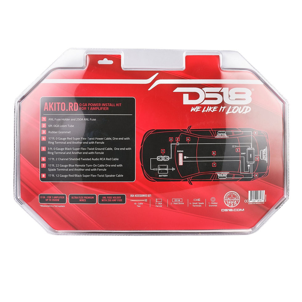 תמונה ממוזערת: 0-GA Amplifier Installation Wiring Kit - Red