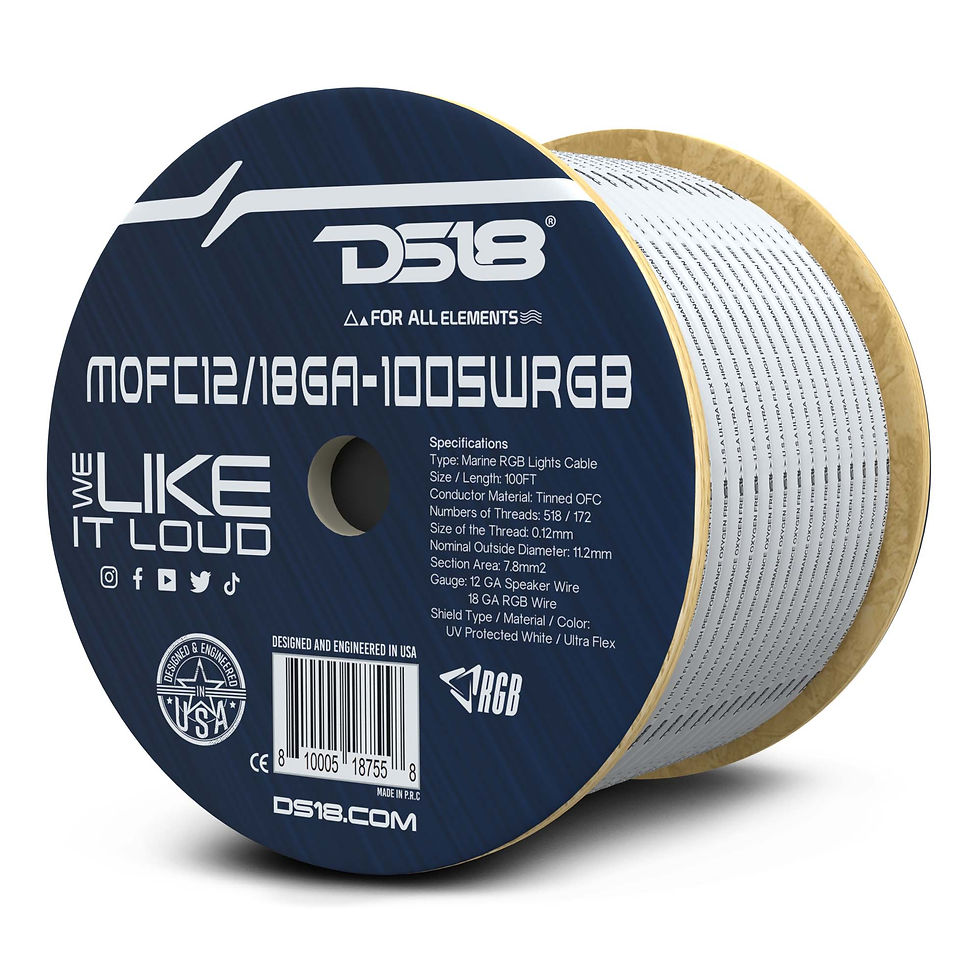תמונה ממוזערת: Marine Tinned OFC 18-GA Rgb Wires with 12-GA Speaker Wires 100 Feet