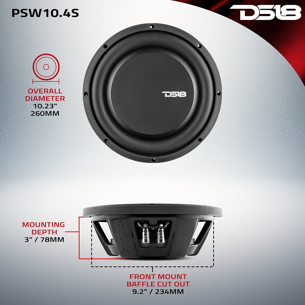 תמונה ממוזערת: PS Shallow-Mount Water Resistant 10" Subwoofer | 500W RMS SVC 4-Ohm