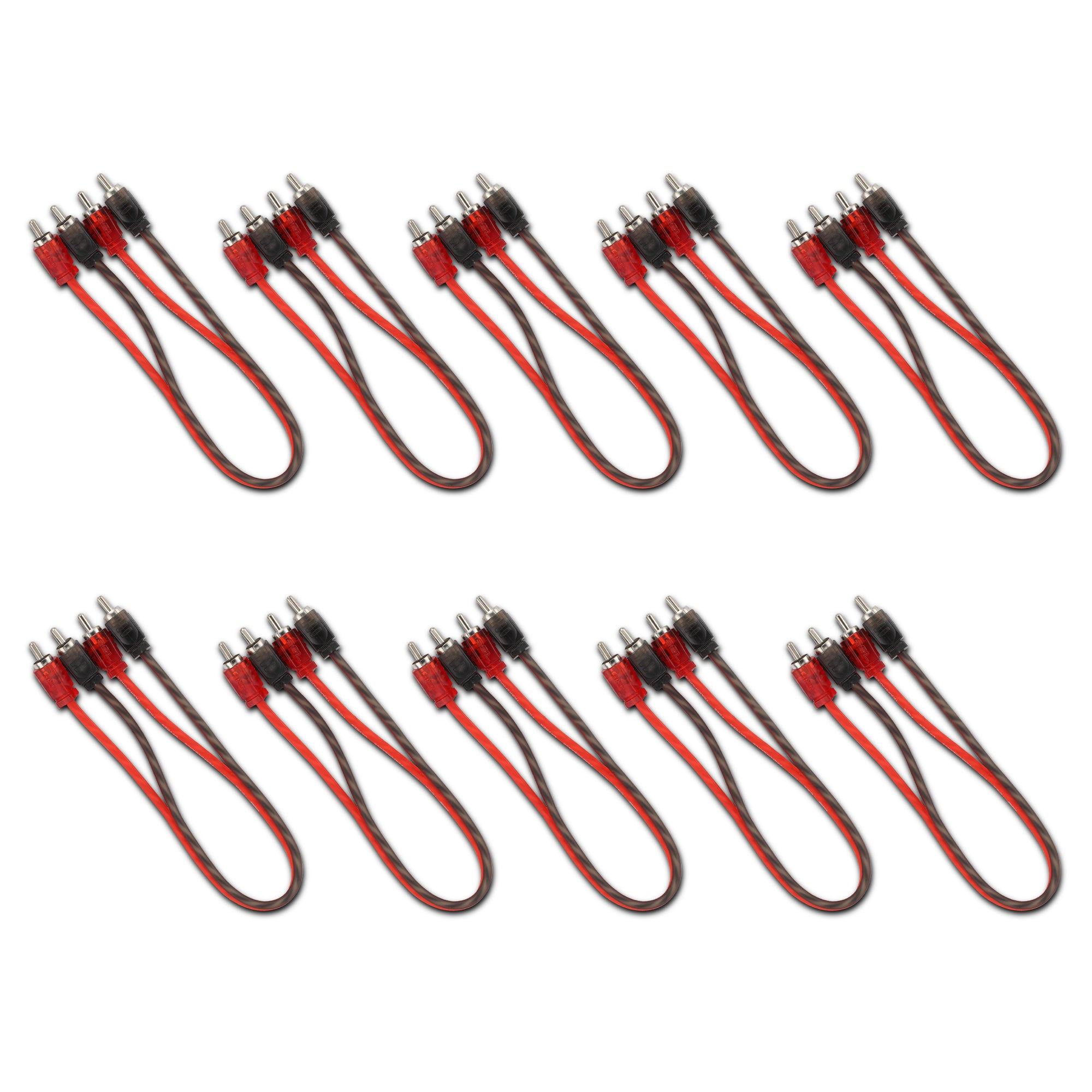 1FT Ultra Flex 100% OFC RCA Cable Wire – 10-Pack