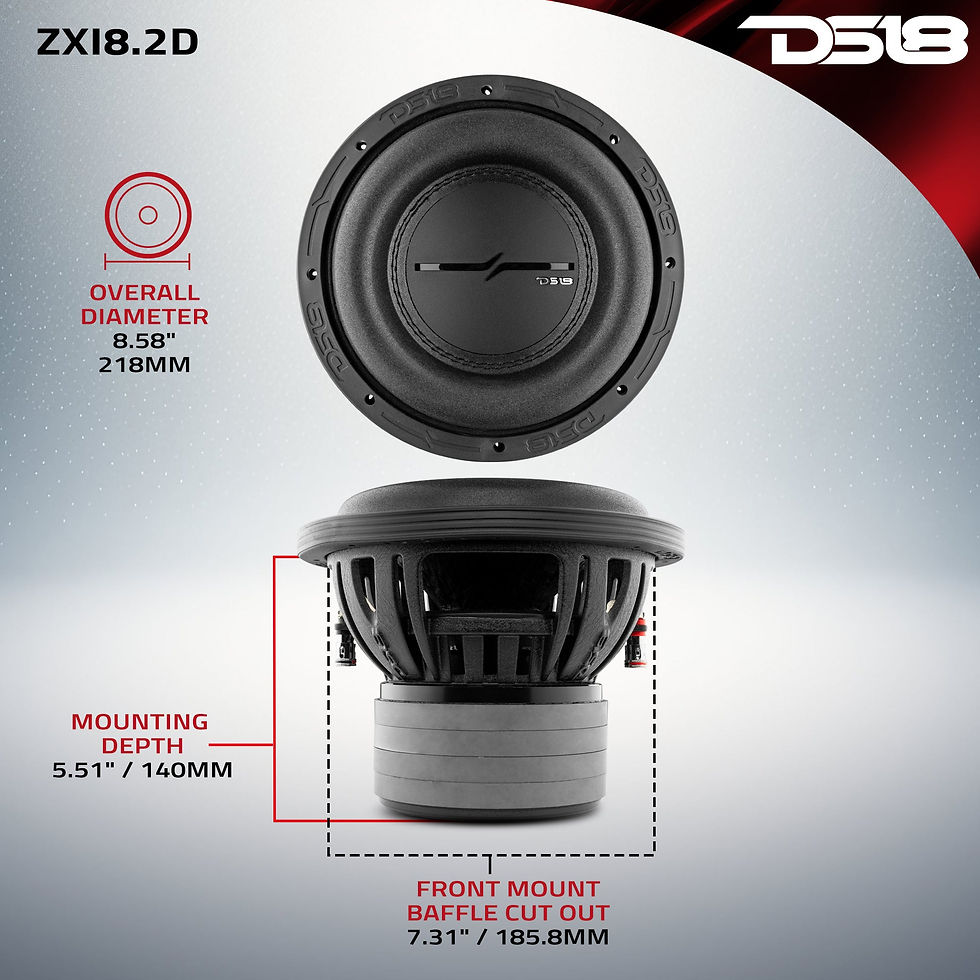 תמונה ממוזערת: ZXI 8" High Excursion Subwoofer Quad Stacked Magnets | 600W RMS DVC 2-Ohm