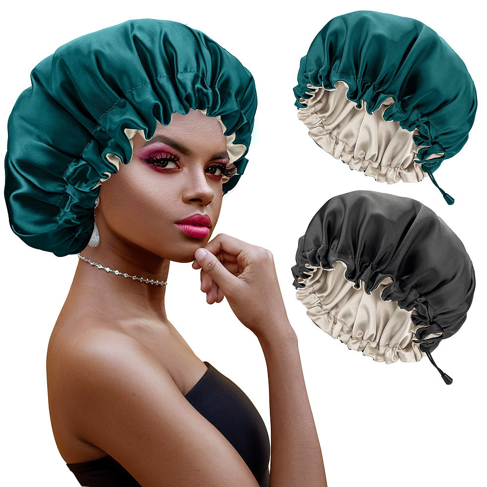 Miniatura: Atudew Satin Bonnet 2PCS Silk Bonnet Hair Bonnet for Black Women for Curly Hair 