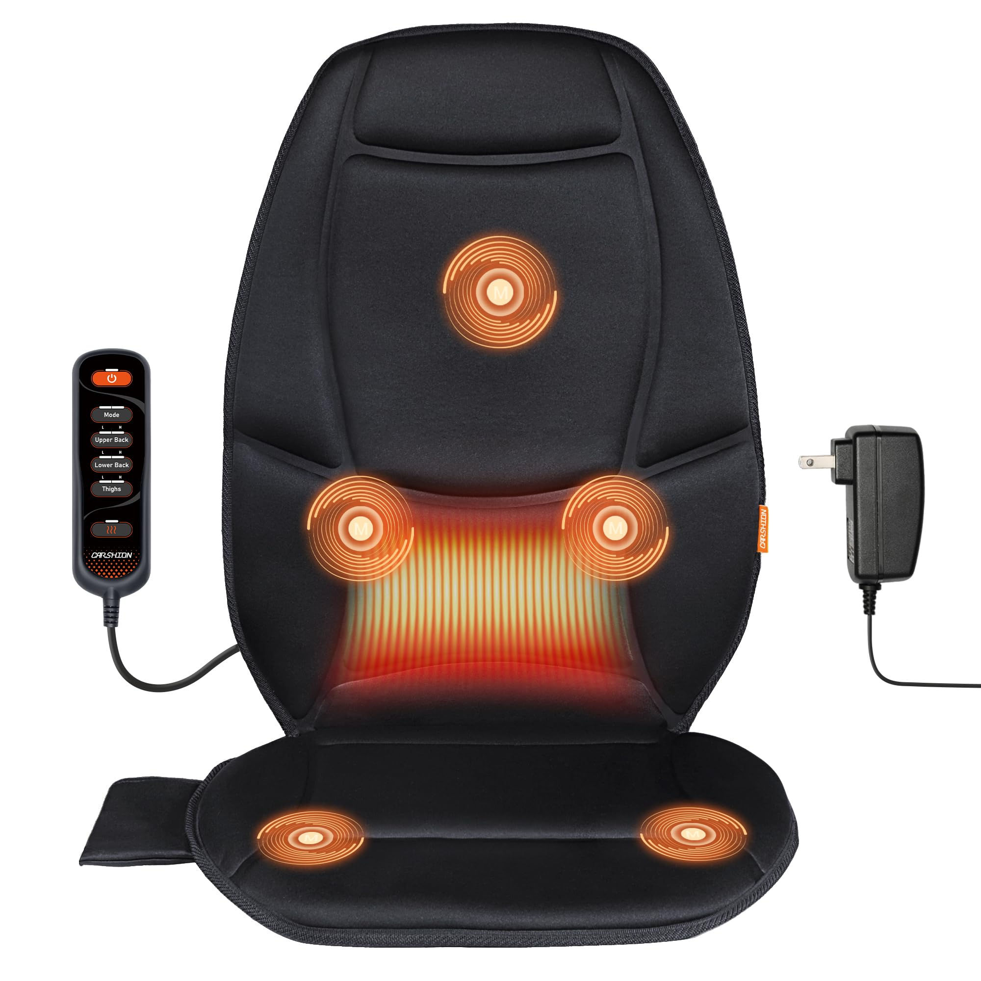 CARSHION Massage Seat Cushion with Heat Massage Chair Pad with 5 Vibraiton Motor