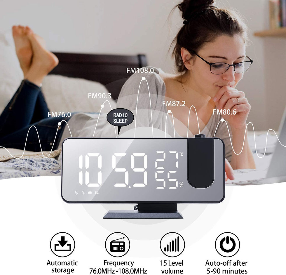 Miniatura: LED Projection Digital Alarm Clock Phone Charger