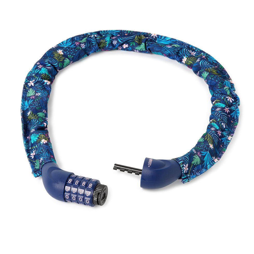 Thumbnail: Legami Bikeaholic bicycle iron Number combination Lock - fabric covering - Flora