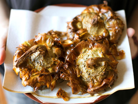 Carciofi alla Giudia Jewish-style fried artichokes