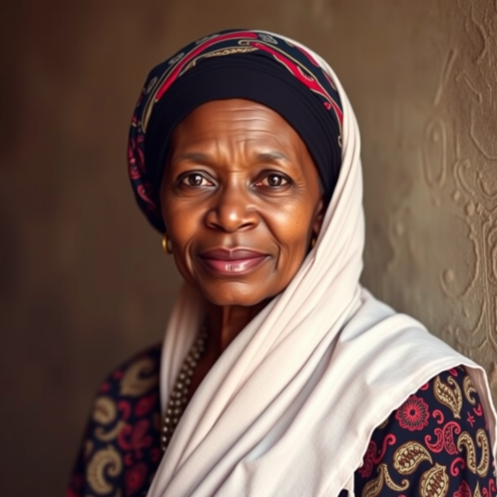 an african moslem woman of about 60 the image should be a profile pictuea.jpg
