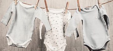 Baby Laundry Hanging on a Clothesline