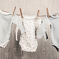 Baby Laundry Hanging on a Clothesline