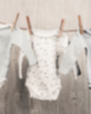 Baby Laundry Hanging on a Clothesline
