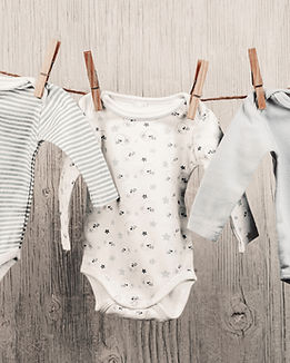 Baby Laundry Hanging on a Clothesline