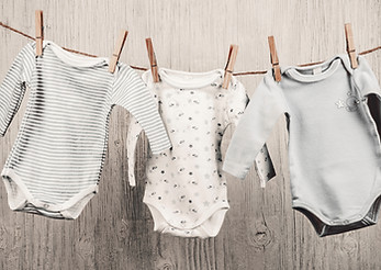 Baby Laundry Hanging on a Clothesline