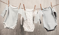 Baby Laundry Hanging on a Clothesline