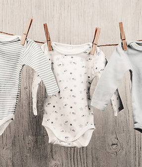 Baby Laundry Hanging on a Clothesline
