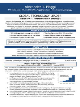 Tech Resume | CTO | Written by Elev8 Coaching & Resumes