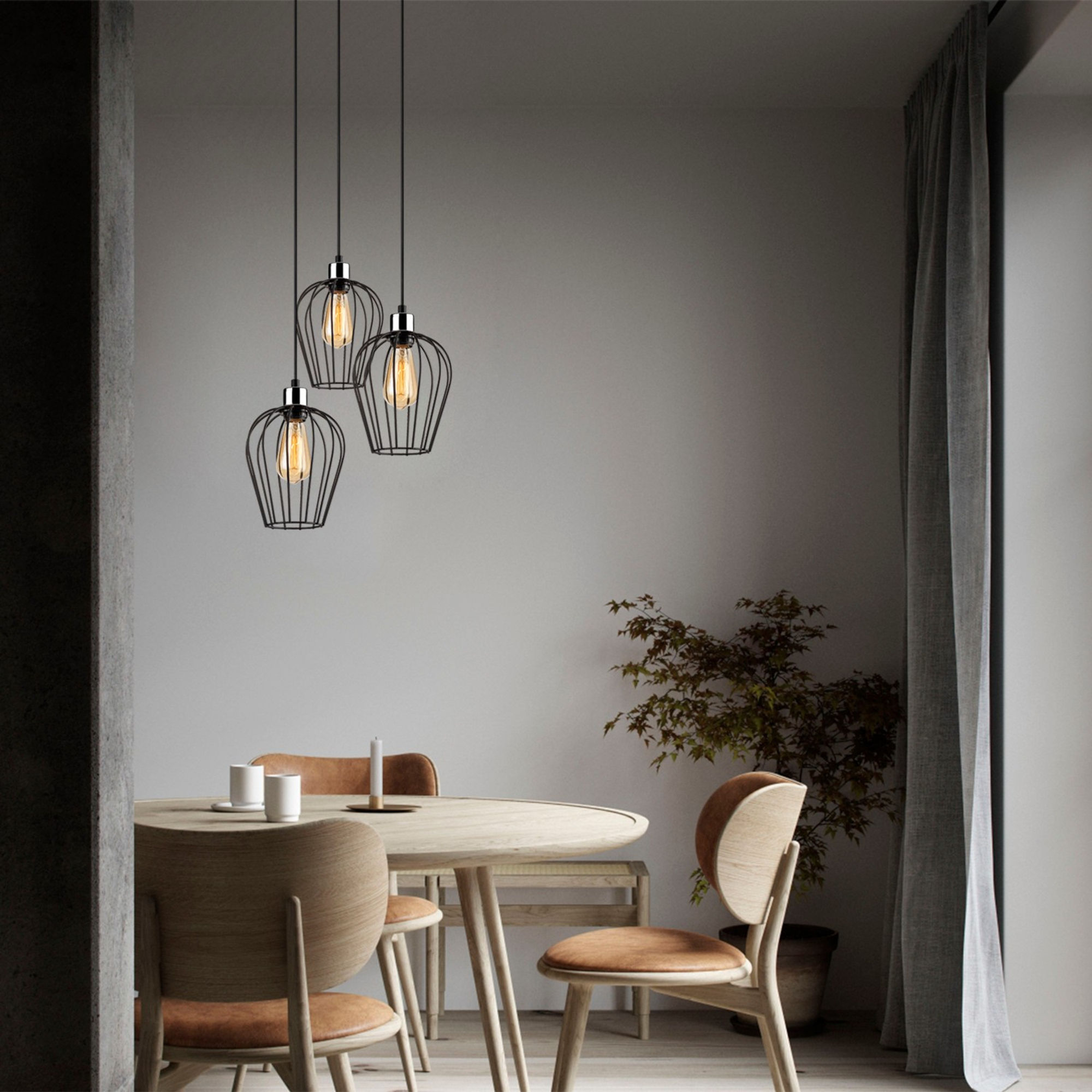 Nostalglo Black Chandelier: Industrial Elegance