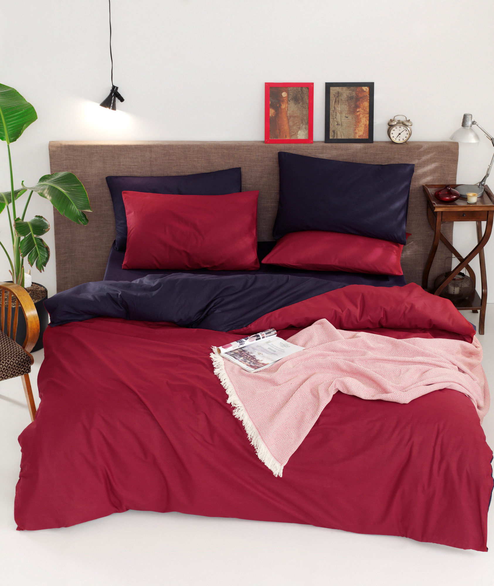 cift Yonlu - Claret Red, Dark Blue